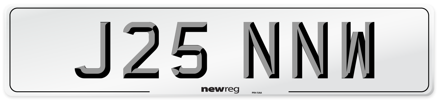 J25 NNW Number Plate from New Reg